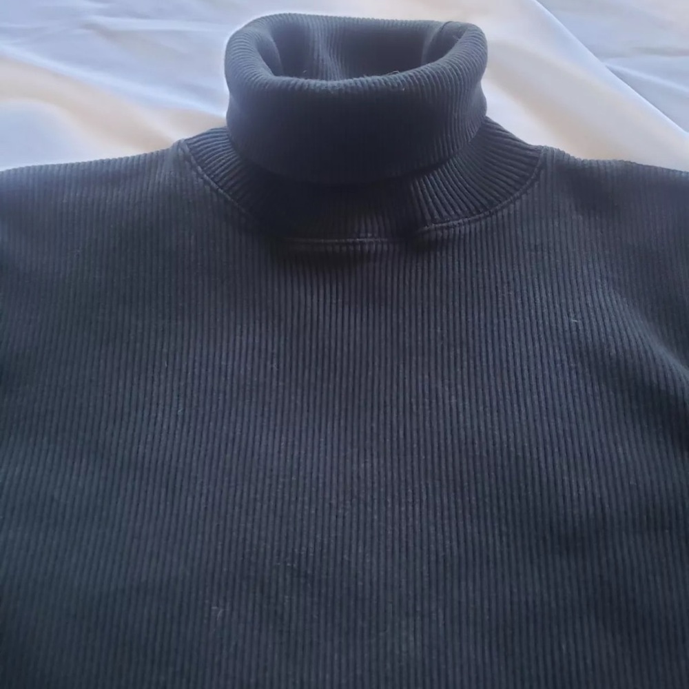 RRL Double RL Ralph Lauren Thermal Waffle Knit Turtle Neck Sweater Mens Large L - Picture 4 of 15